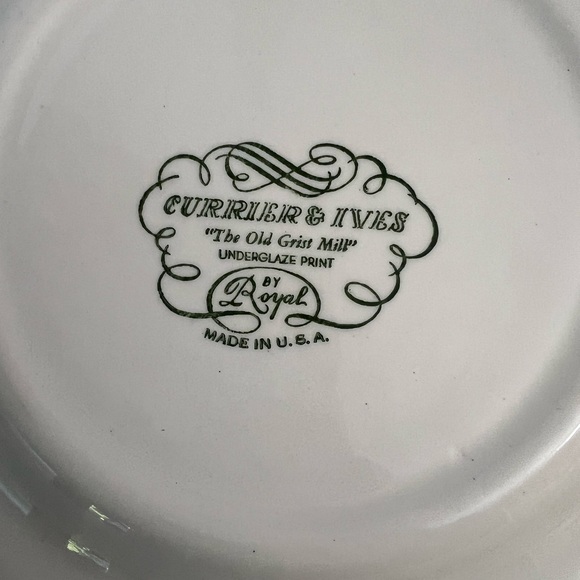 Vintage Currier & Ives Old Grist Mill in blue plate - Picture 6 of 7